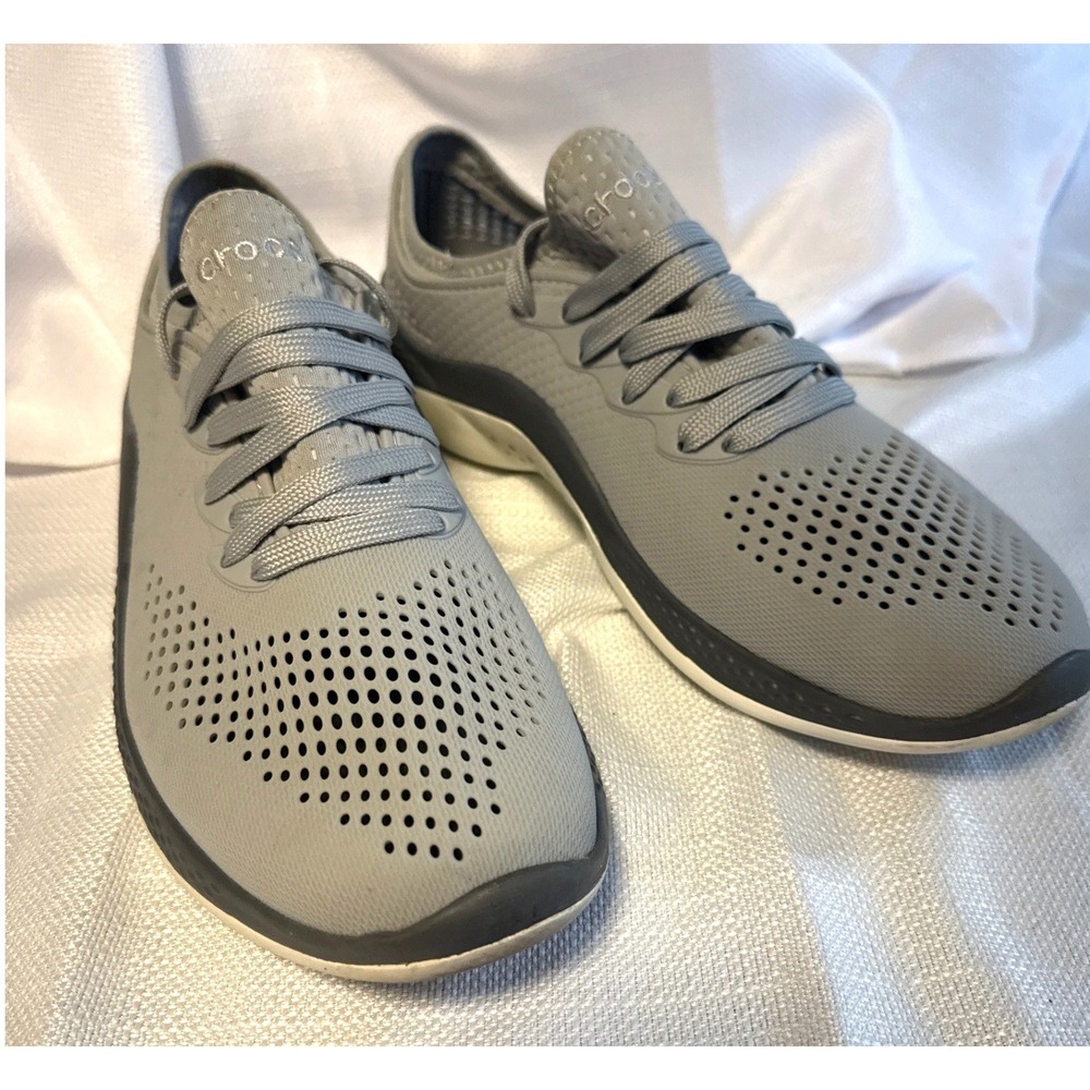 Crocs LiteRide Pacer Grey Womens Sneakers Size 11 Walking Shoes 206705